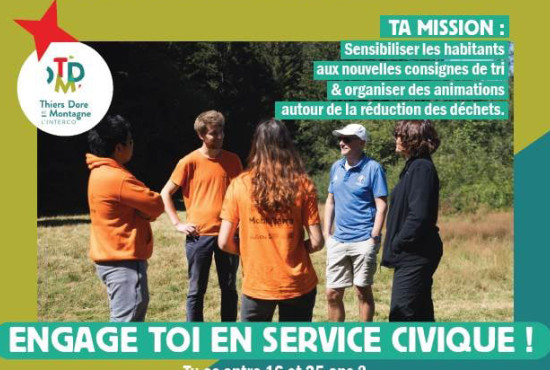 Tu as entre 16 et 25 ans et tu souhaites t'engager en service civique ? TDM recrute 4 volontaires pour sensibiliser à l'environnement !